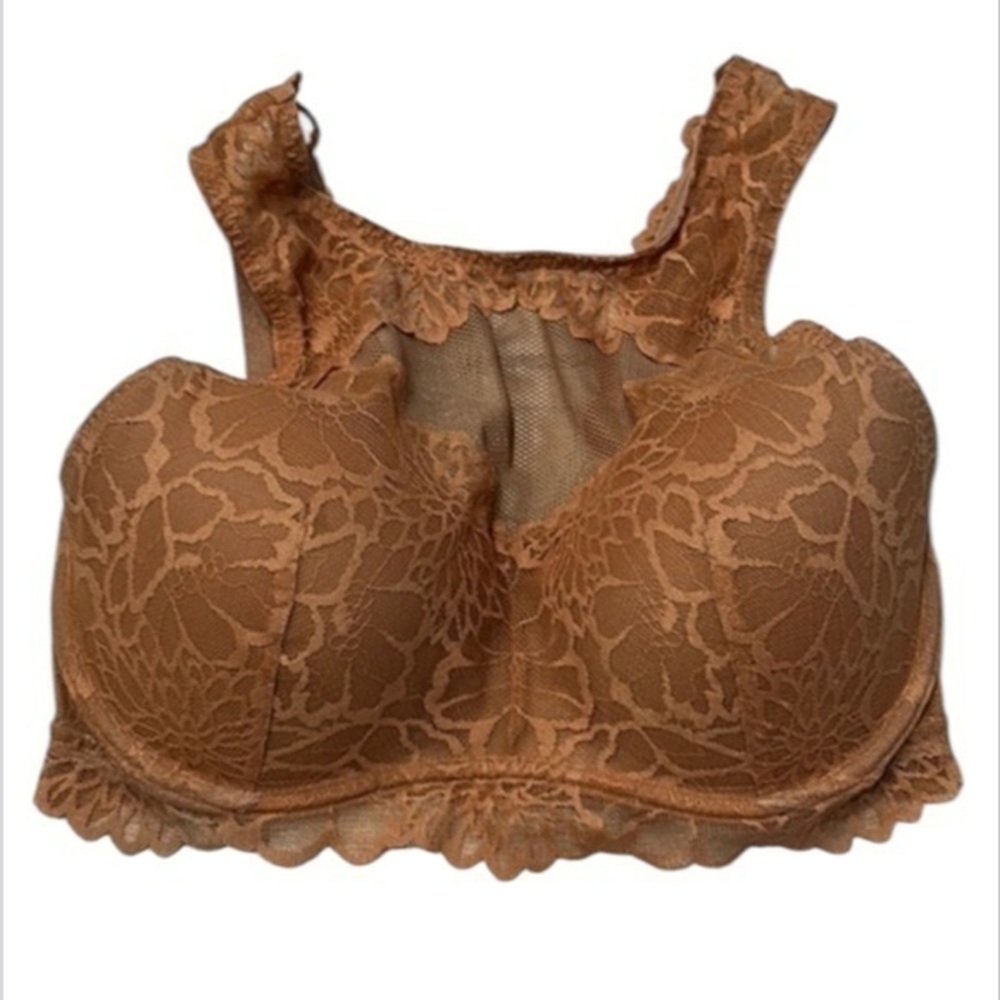 Pink Victorias Secret size Medium copper lace bralette DD cup